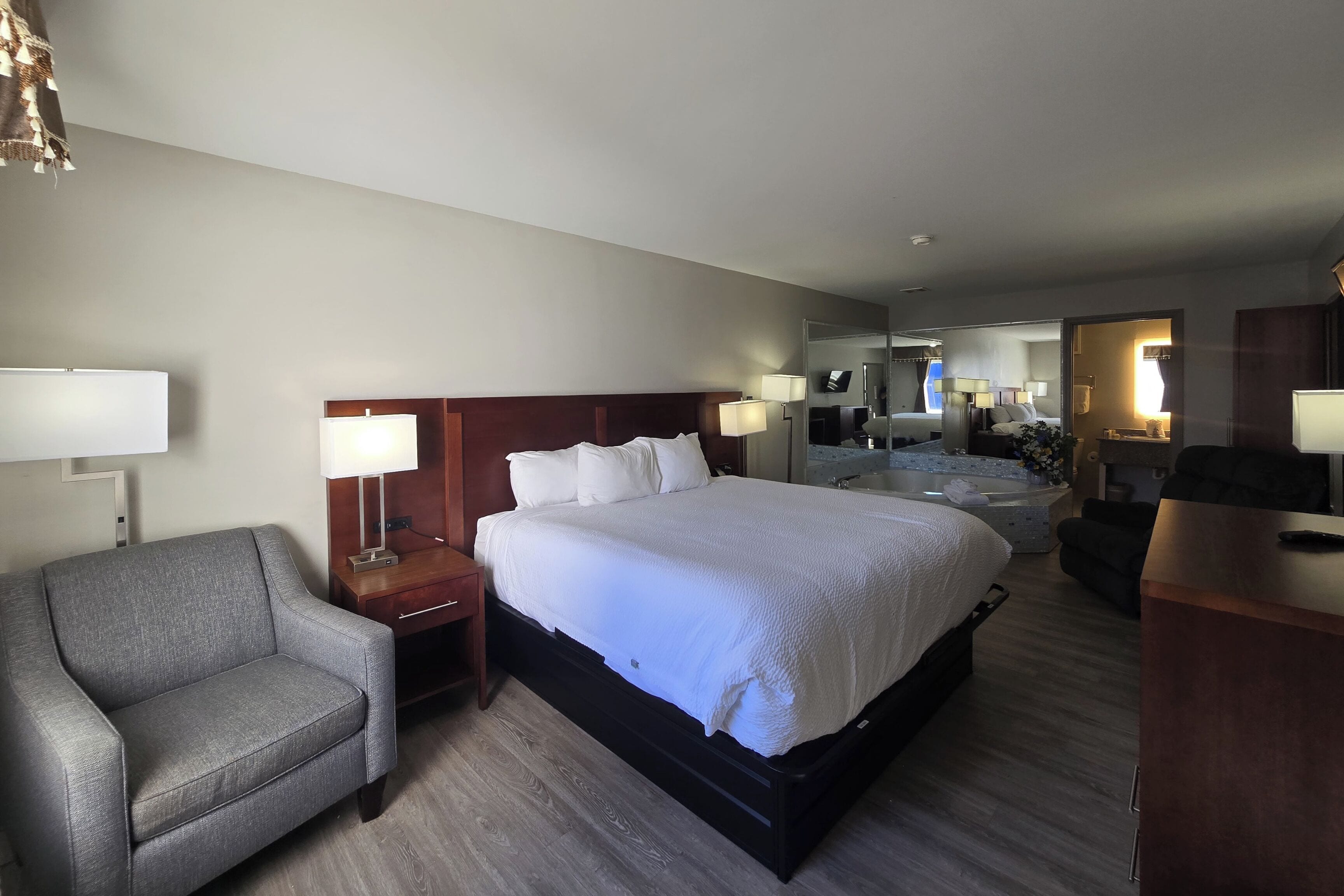 Desk, free WiFi, bed sheets, alarm clocks