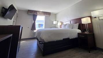 Desk, free WiFi, bed sheets, alarm clocks
