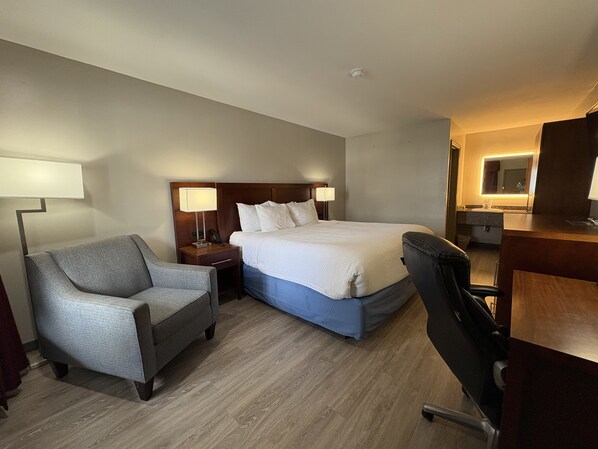 Desk, free WiFi, bed sheets, alarm clocks