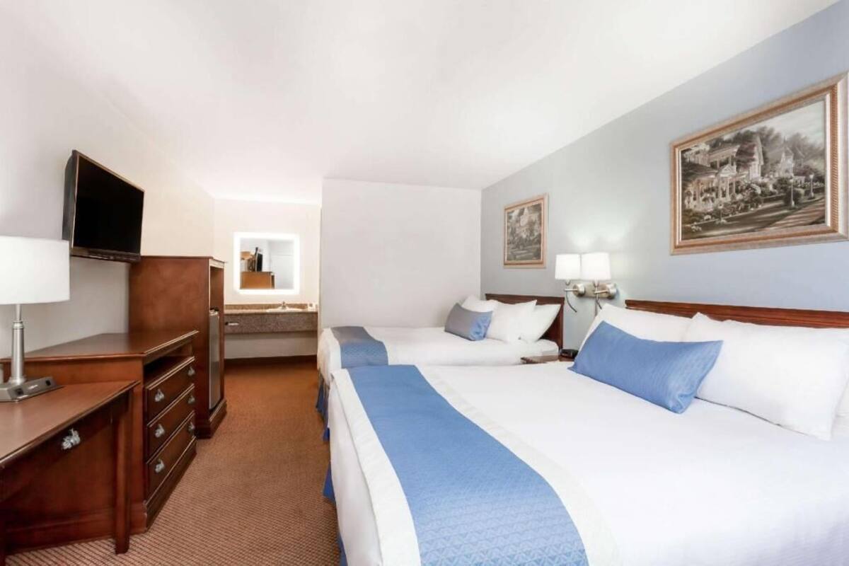 Desk, free WiFi, bed sheets, alarm clocks