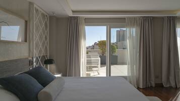 Premium bedding, down comforters, memory foam beds, minibar