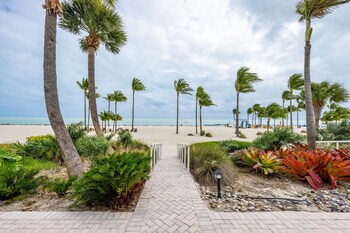 Hotel room view looking out at Islander Resort