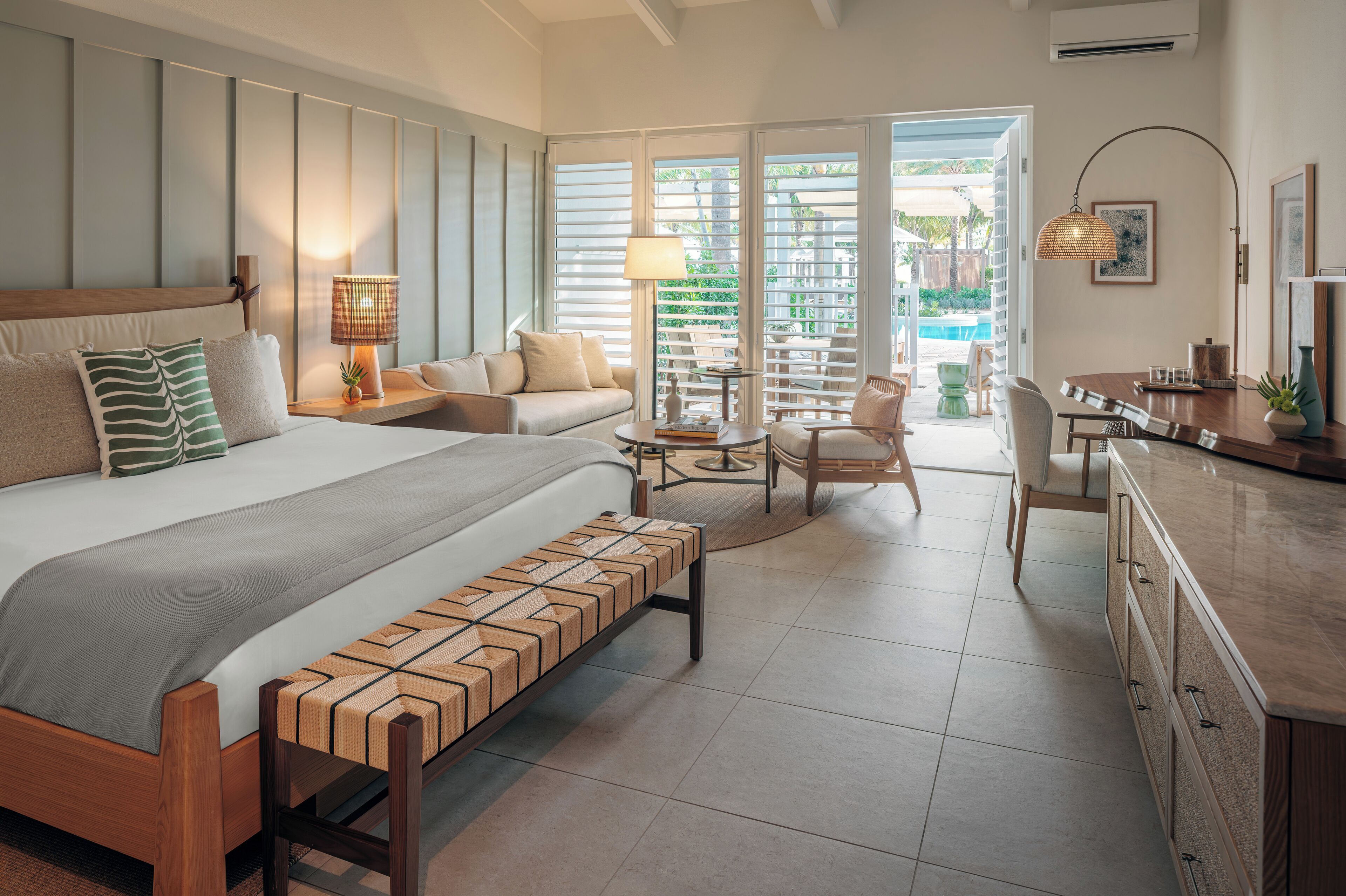 Poolside Cabana 1 King Bed | Premium bedding, in-room safe, desk, blackout drapes