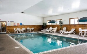 Indoor pool, outdoor pool, sun loungers