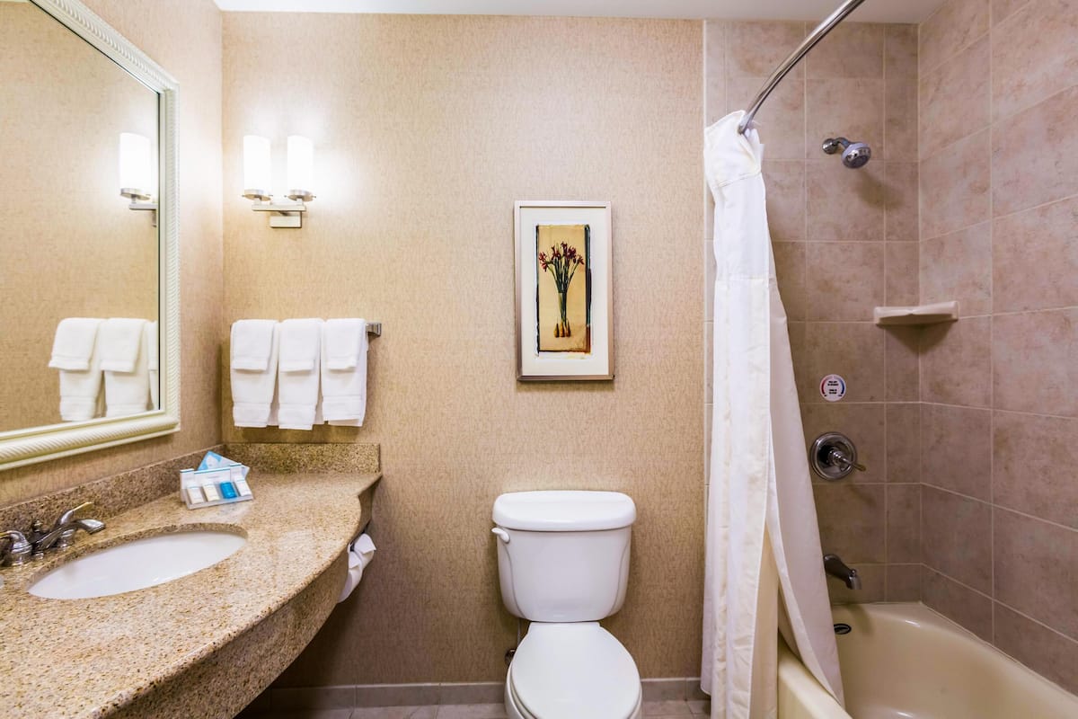 Rom, 2 dobbeltsenger (Drinks & Snacks) | Bad | Kombinert dusj/badekar, designertoalettartikler, hårføner og håndklær