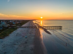 On the beach, white sand