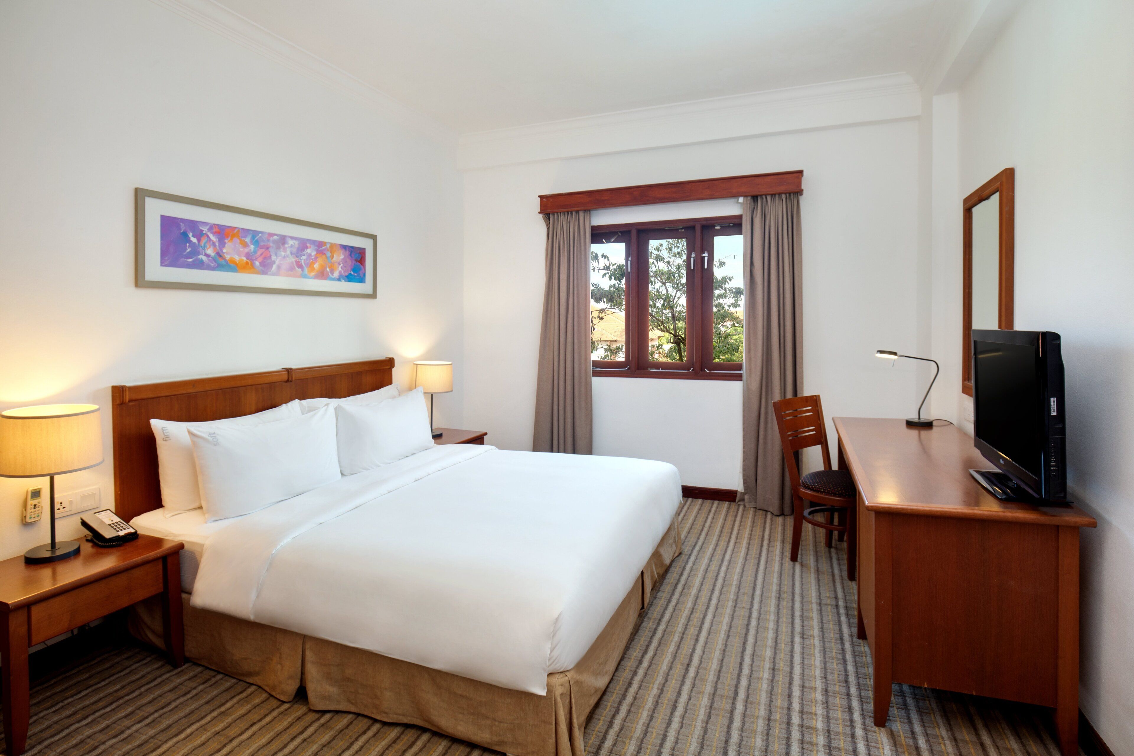 Hypo-allergenic bedding, minibar, in-room safe, individually furnished