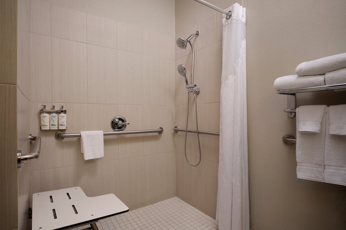 Standard Room, 1 King Bed, Accessible (Mobility, Roll-In Shower) | 1 bedroom, desk, laptop workspace, blackout curtains