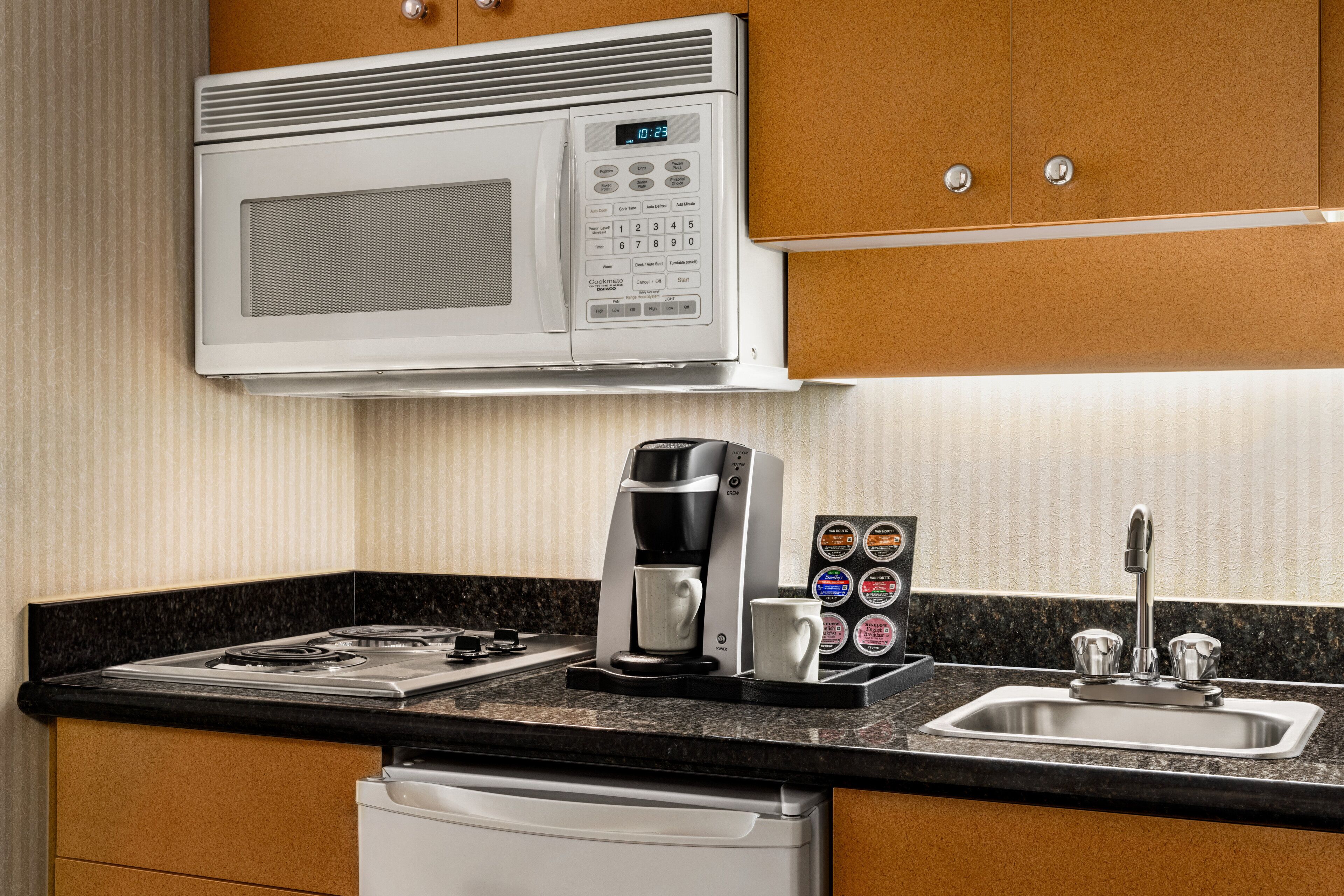 premium room, 2 queen beds | 1 bedroom, in-room safe, desk, laptop workspace