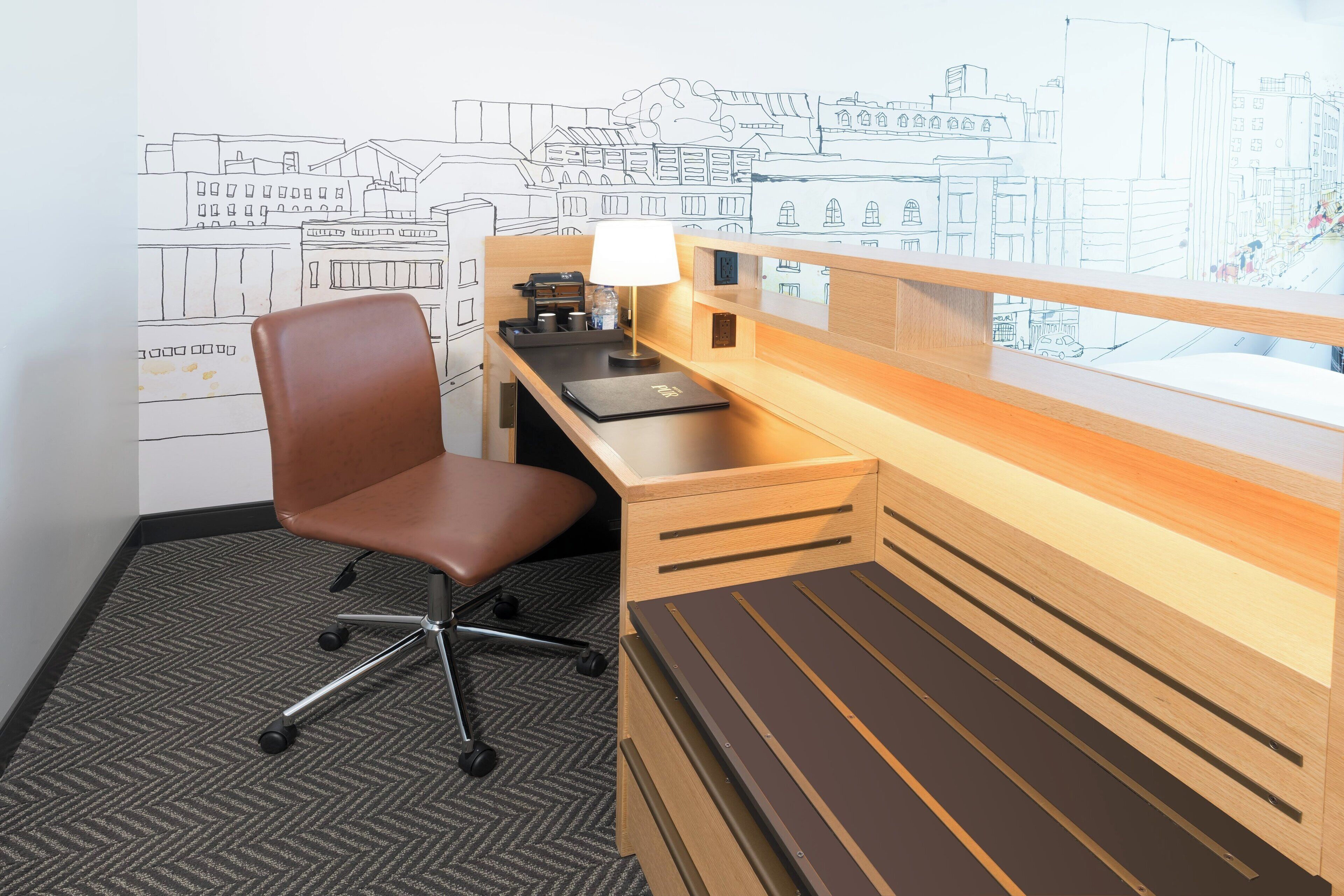 premium bedding, select comfort beds, in-room safe, desk