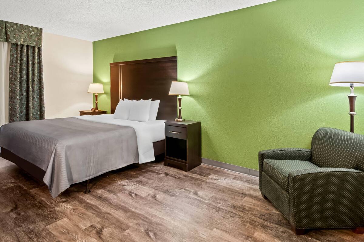 Habitación, 1 cama King size, con acceso para personas discapacitadas, para no fumadores | Espacio para trabajar con laptop y tabla de planchar con plancha