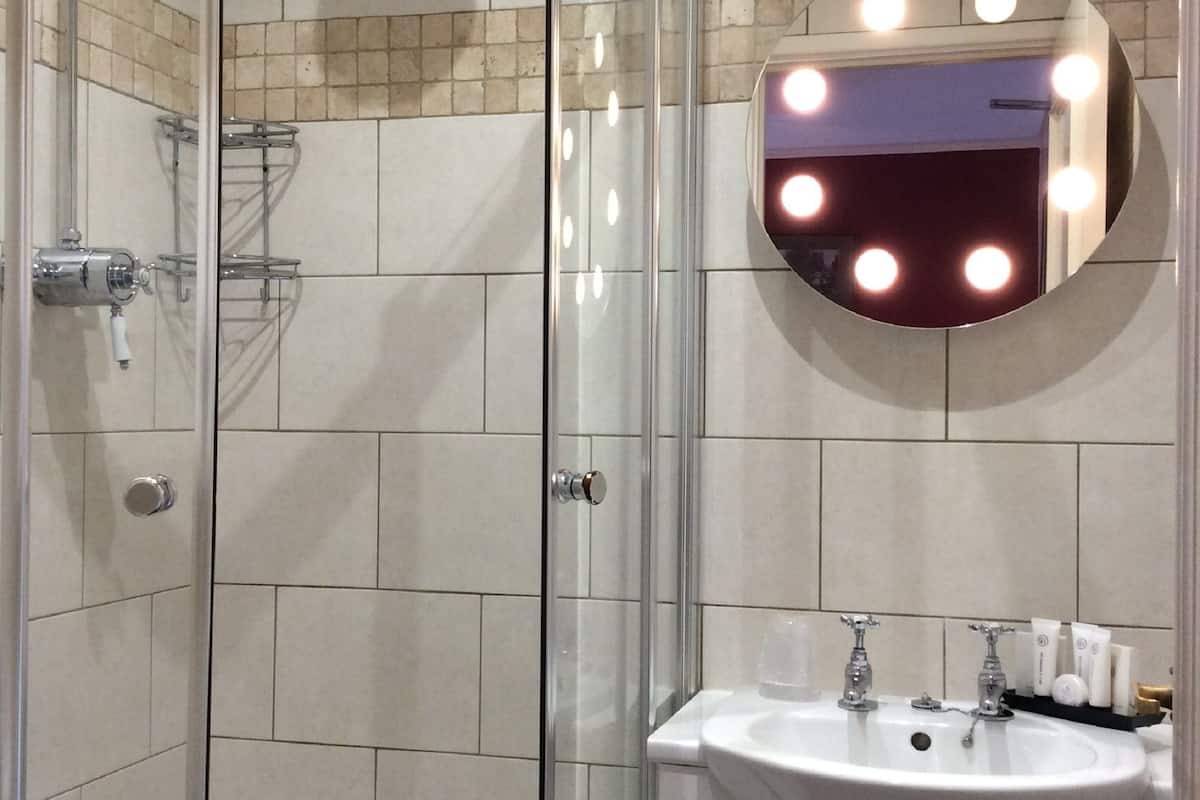 standard single room | bathroom | hair dryer, towels