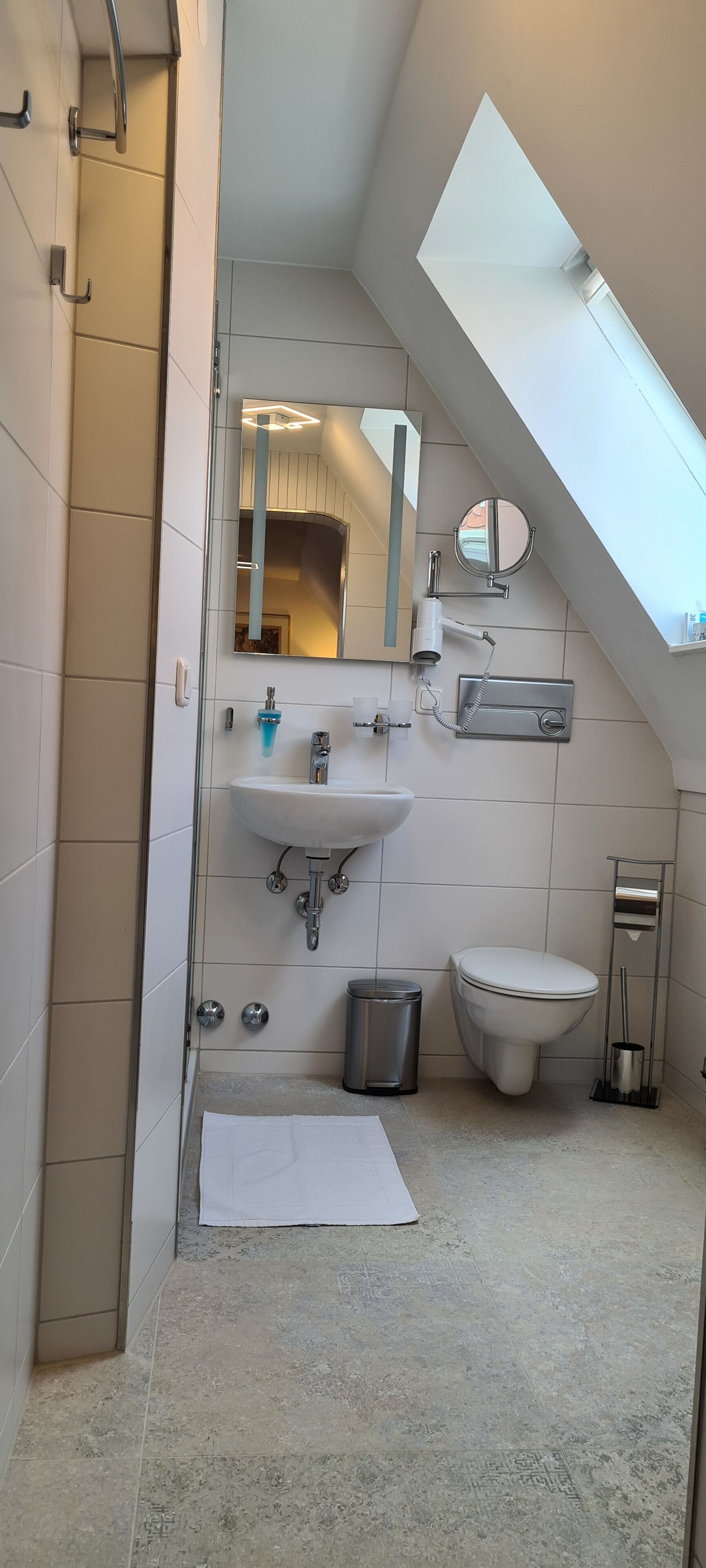 comfort double room | bathroom | shower, hair dryer, towels, soap