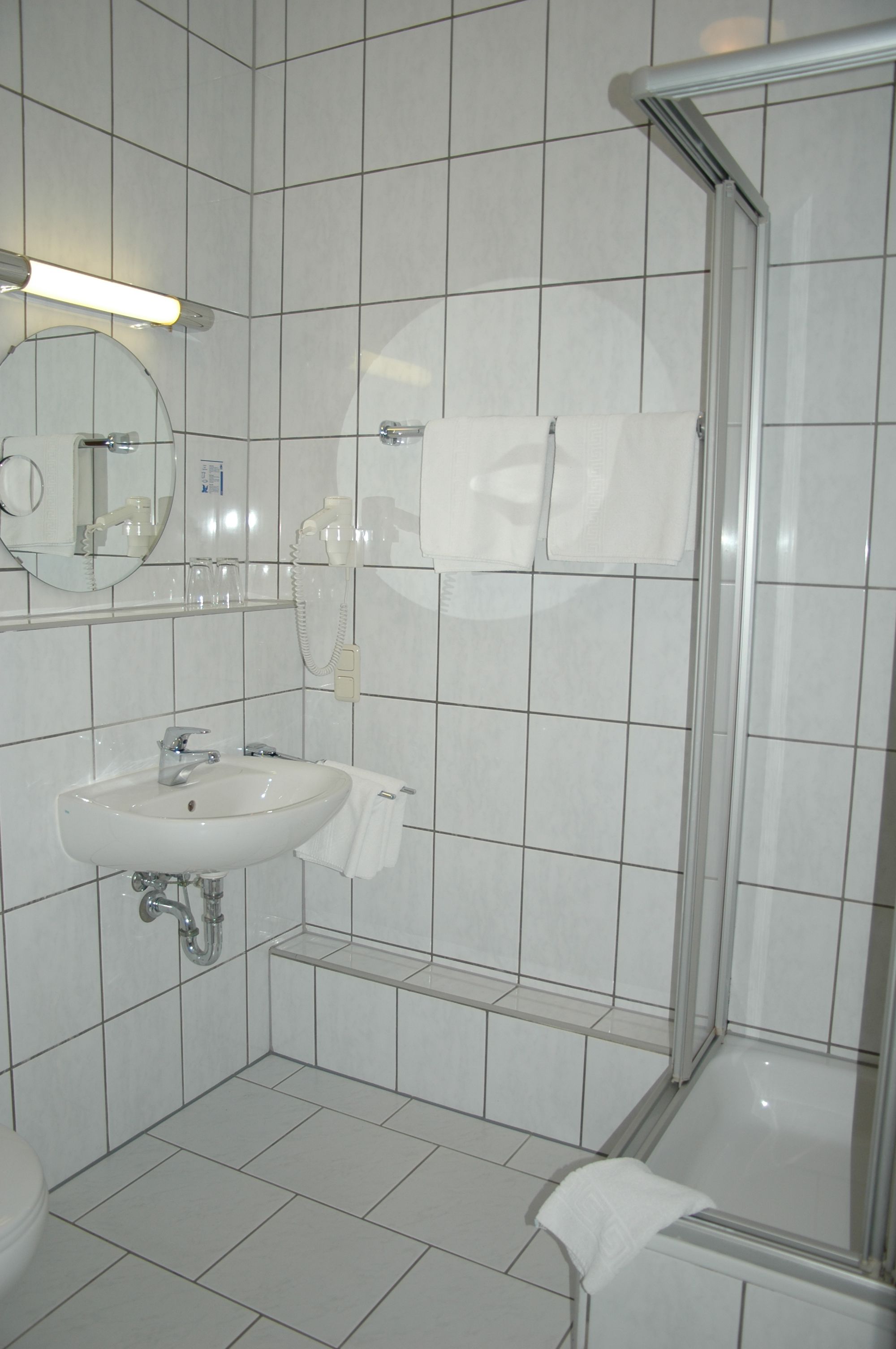 free toiletries, hair dryer, towels