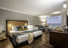 Premier Studio, Balcony, Sea View | Minibar, in-room safe, desk, laptop workspace