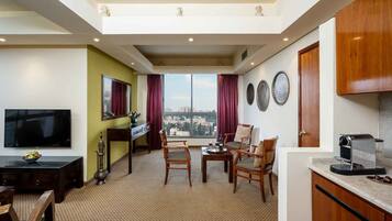 Suite, 1 Bedroom, Balcony | Living room | 36-inch LCD TV with satellite channels, TV
