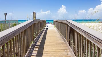 On the beach, white sand