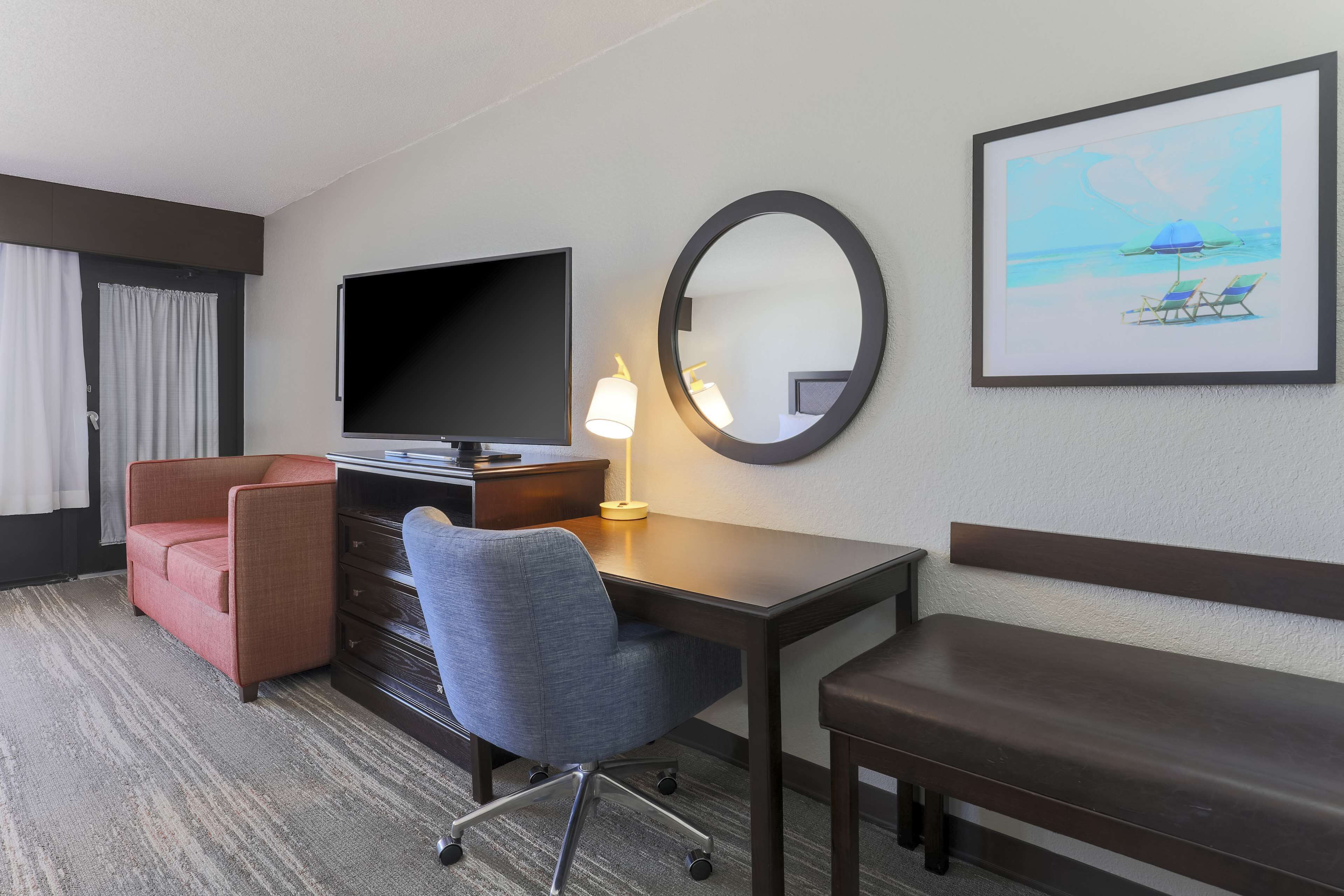 room, multiple beds, non smoking, ocean view | in-room safe, desk, laptop workspace, blackout curtains