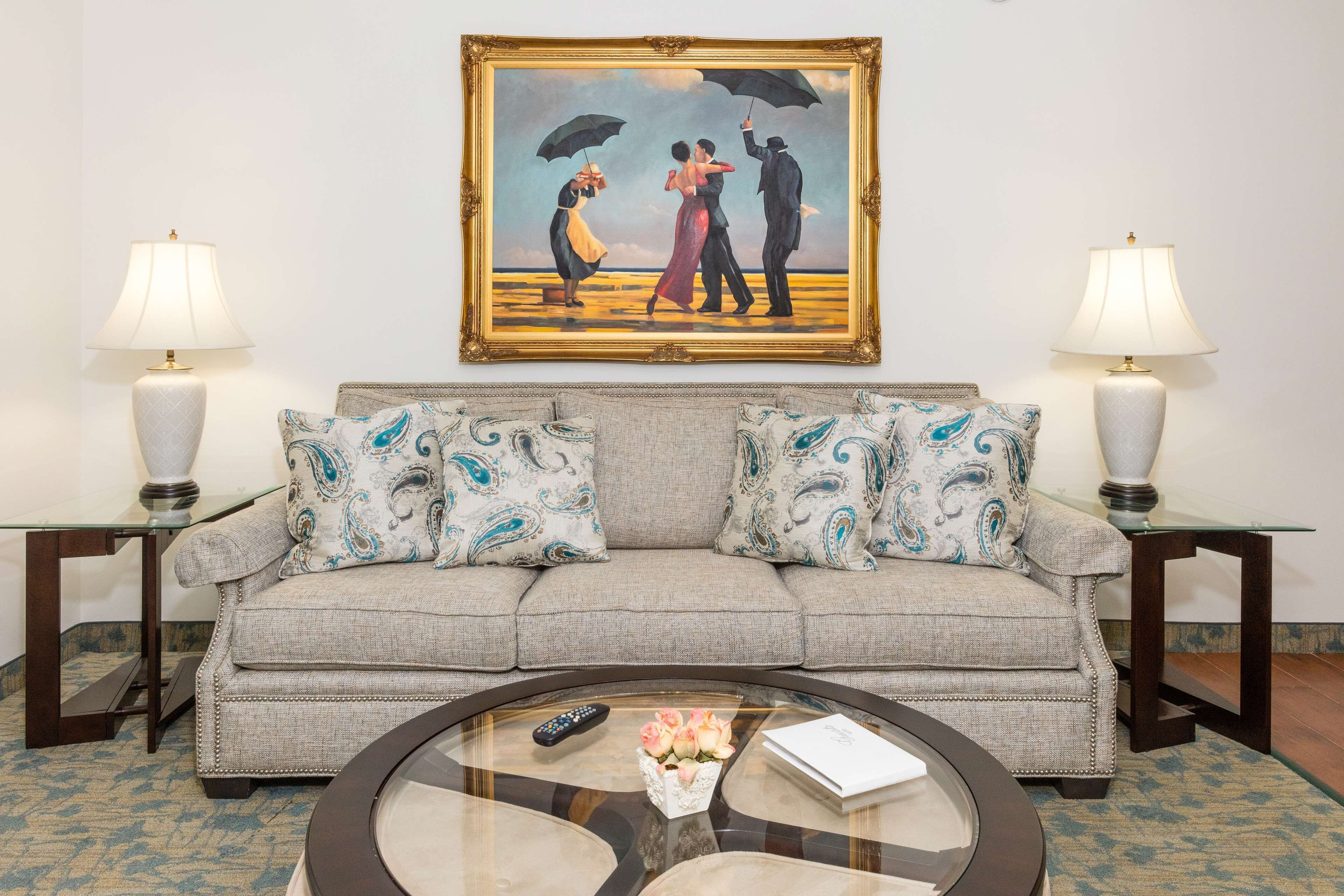 suite, 1 king bed, non smoking | living area | 50-inch lcd tv with satellite channels, tv