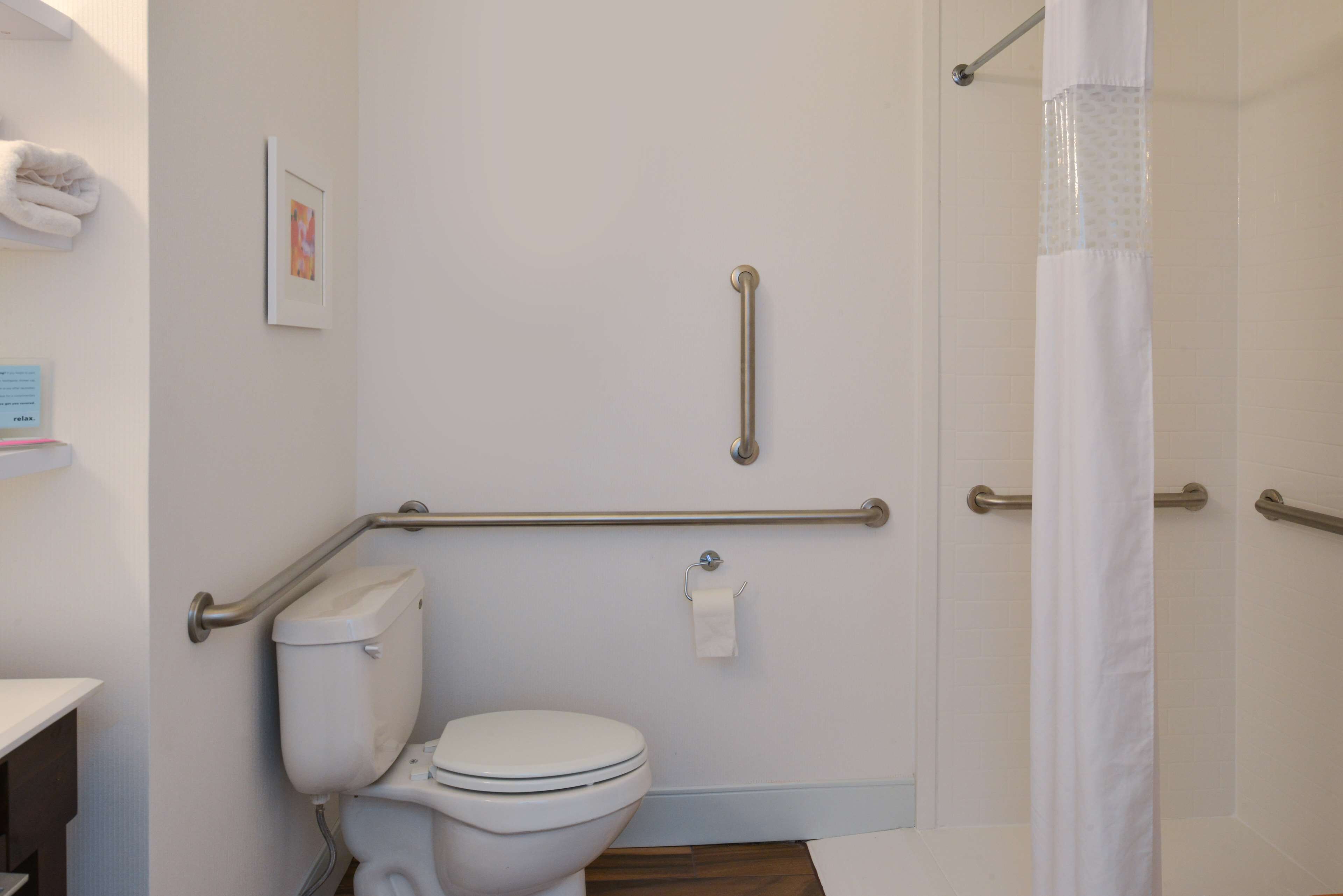 room, 1 king bed, accessible, non smoking | bathroom | combined shower/bathtub, free toiletries, hair dryer, towels