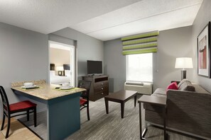 Een 43-inch lcd-televisie met premium tv-zenders en televisie