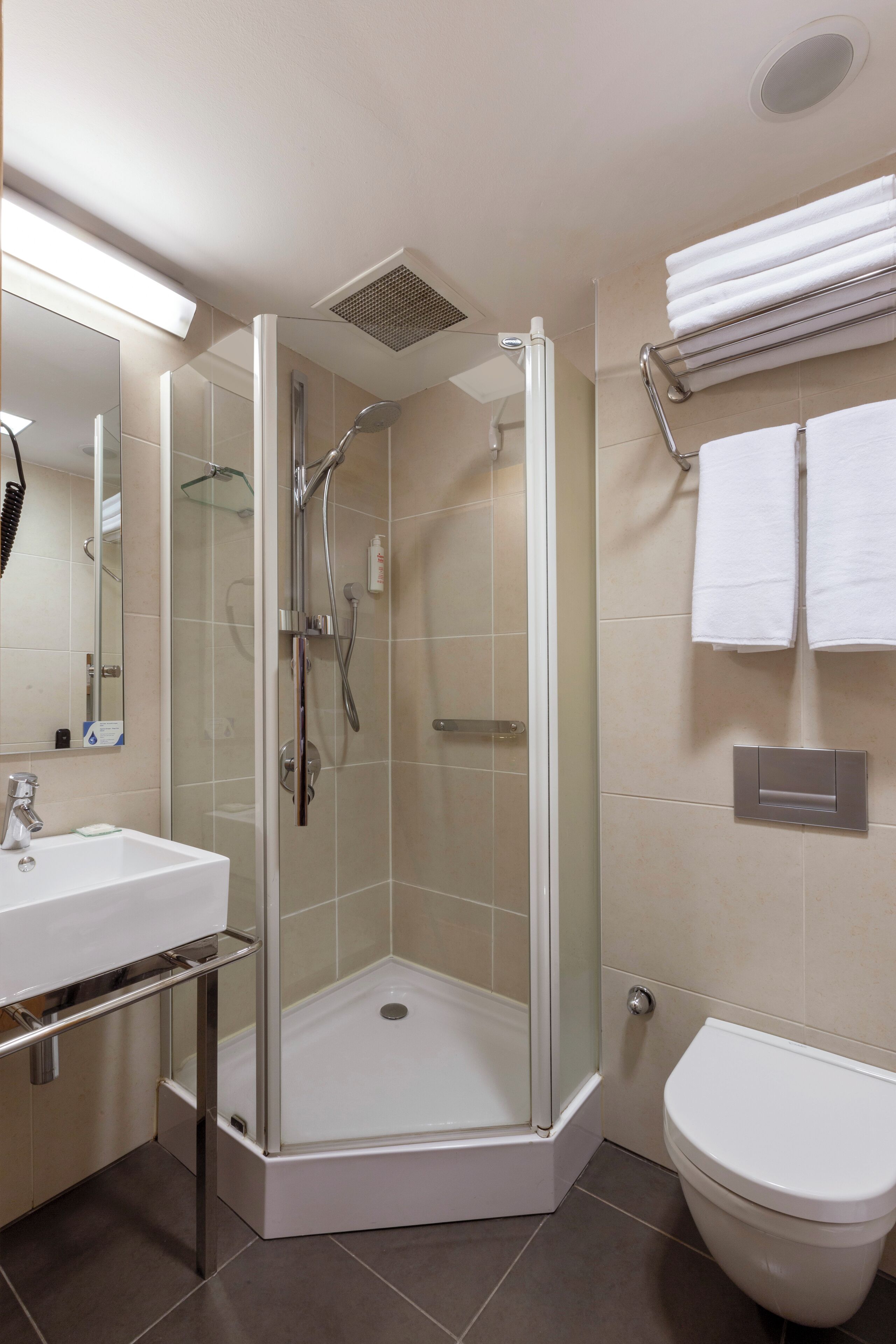 deluxe family room | bathroom | free toiletries, hair dryer, slippers, bidet