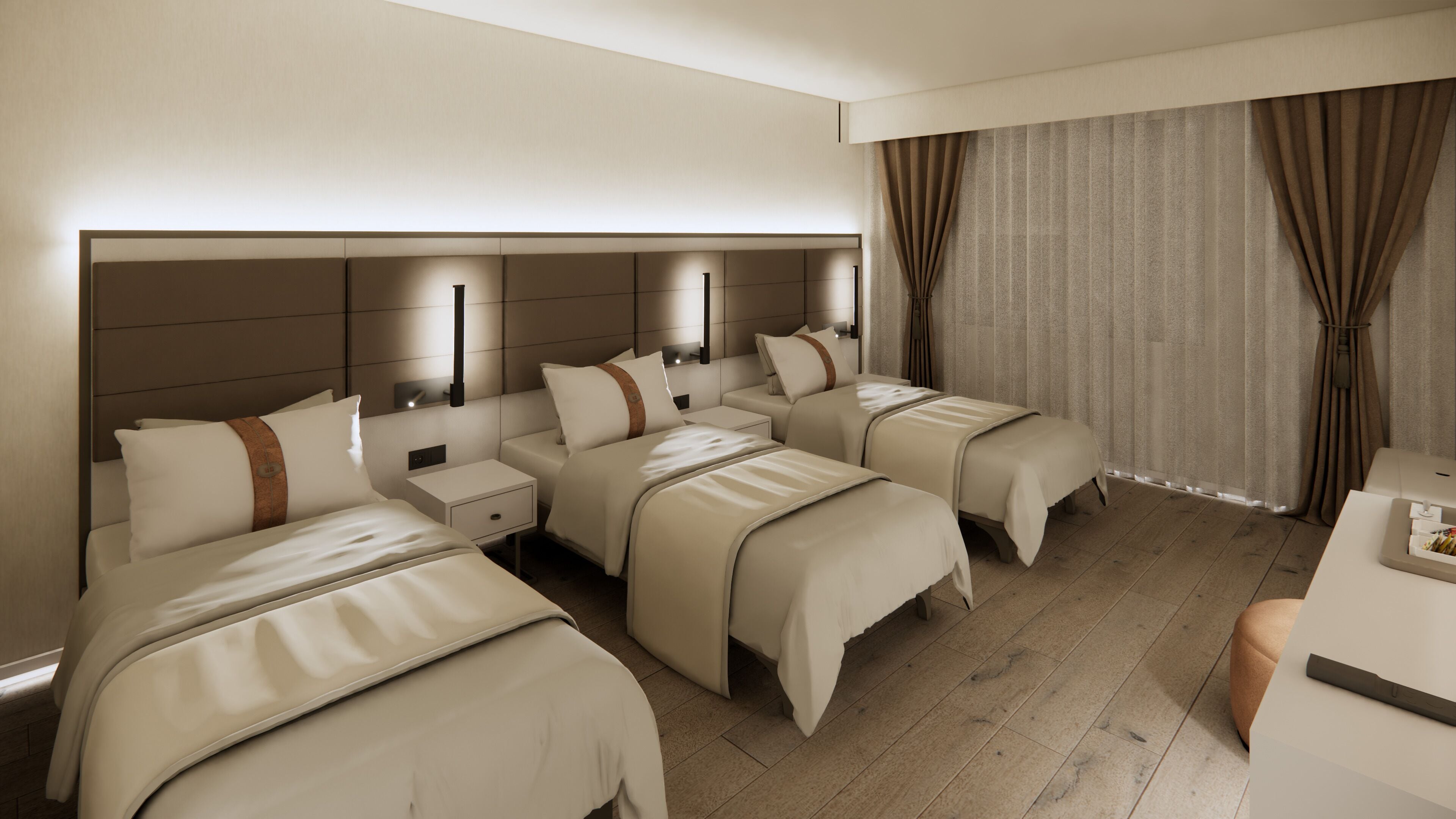 Ropa de cama de alta calidad y minibar 