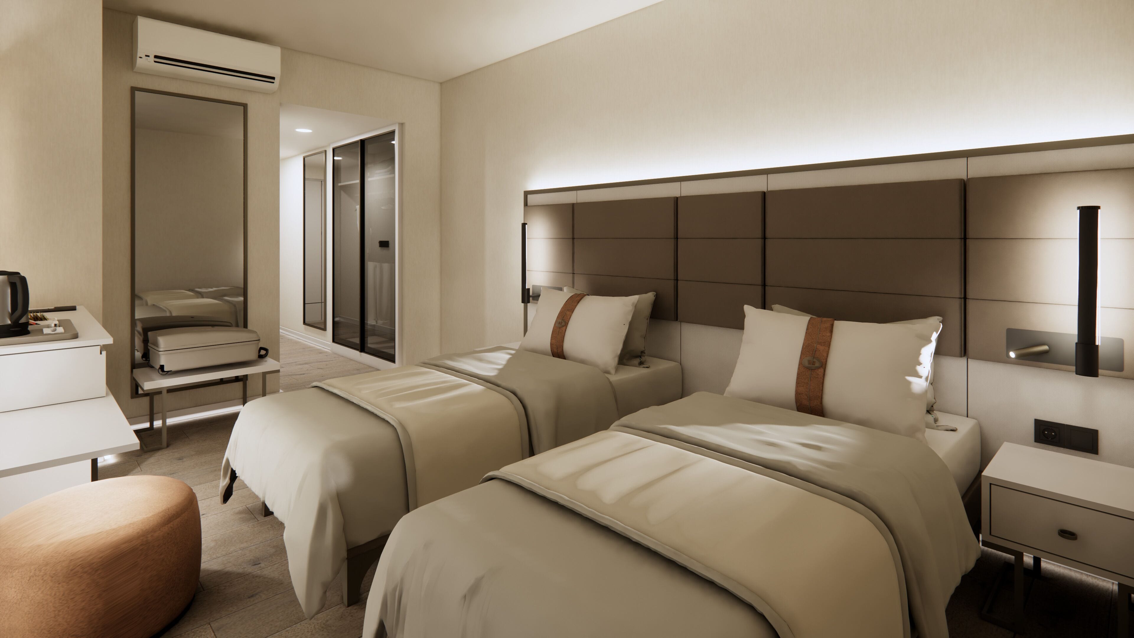 Ropa de cama de alta calidad y minibar 