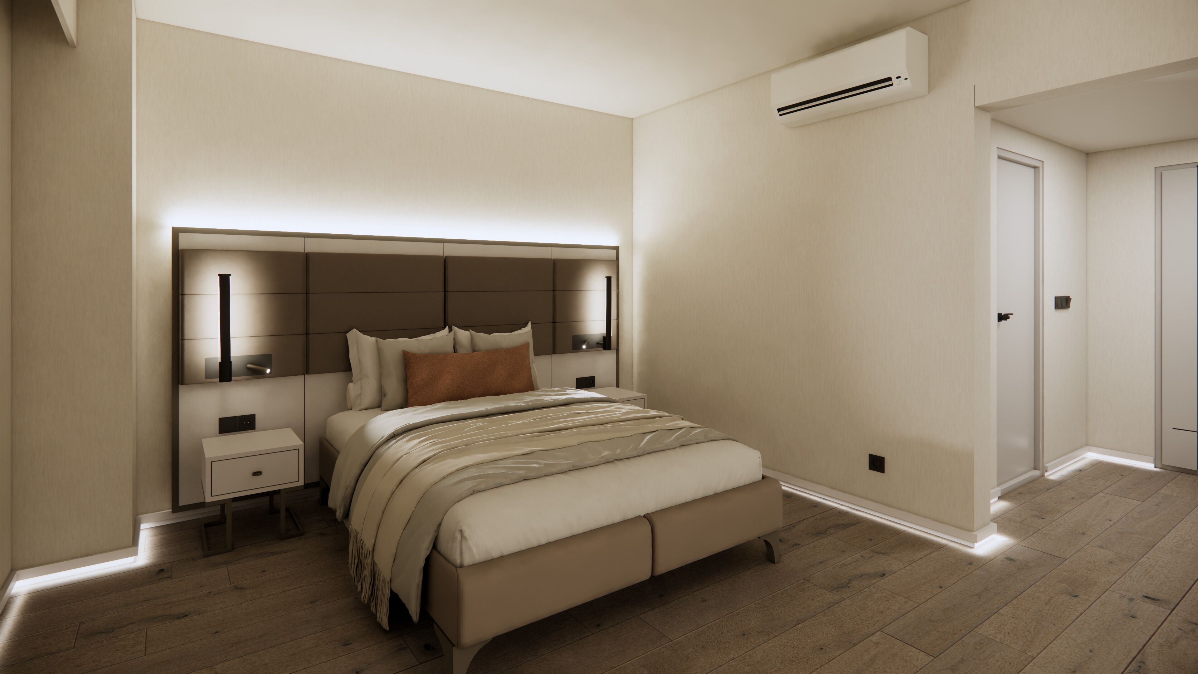 Ropa de cama de alta calidad y minibar 