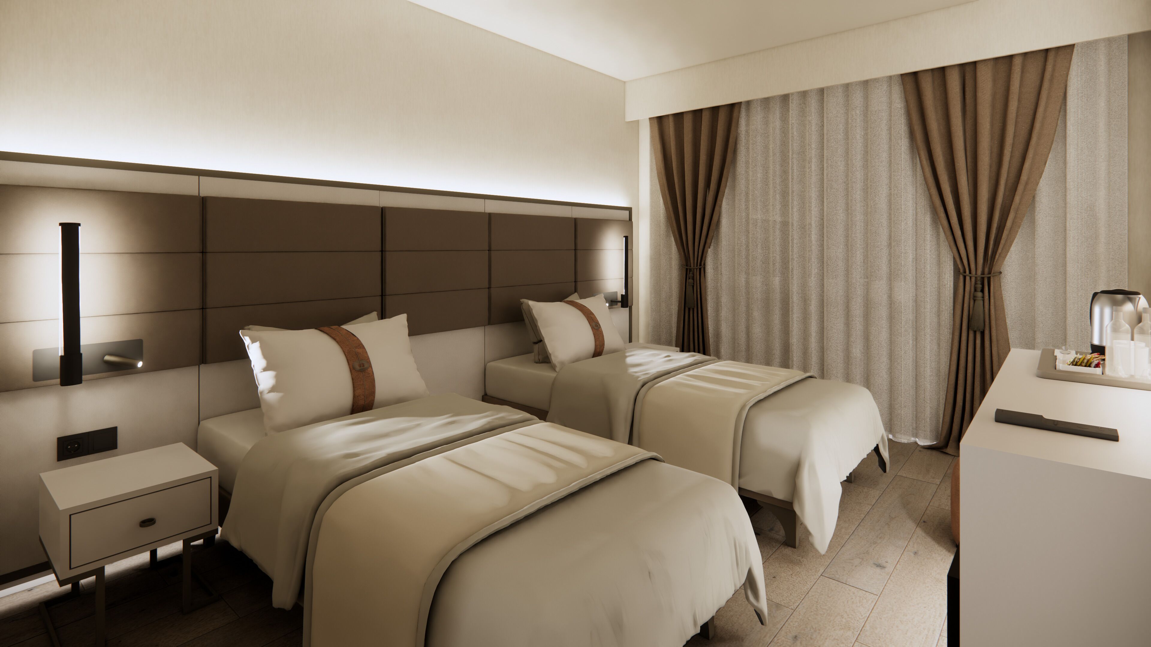 Quarto casal ou duplo standard | Roupas de cama premium, frigobar, cofres nos quartos, escrivaninha