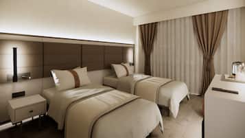 Quarto casal ou duplo standard | Roupas de cama premium, frigobar, cofres nos quartos, escrivaninha