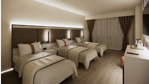 Habitación triple, 3 camas individuales | Ropa de cama de alta calidad, minibar, caja fuerte y escritorio