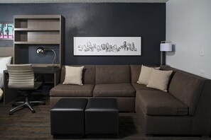 Premium bedding, desk, blackout drapes, iron/ironing board