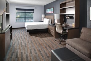 Premium bedding, desk, blackout drapes, iron/ironing board