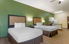 Studio, 2 Double Beds, Non Smoking | In-room safe, desk, free WiFi, bed sheets