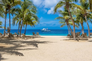 Private beach, sun loungers, beach umbrellas, beach towels