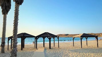 On the beach, scuba diving, beach bar