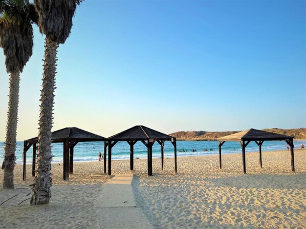 On the beach, scuba diving, beach bar