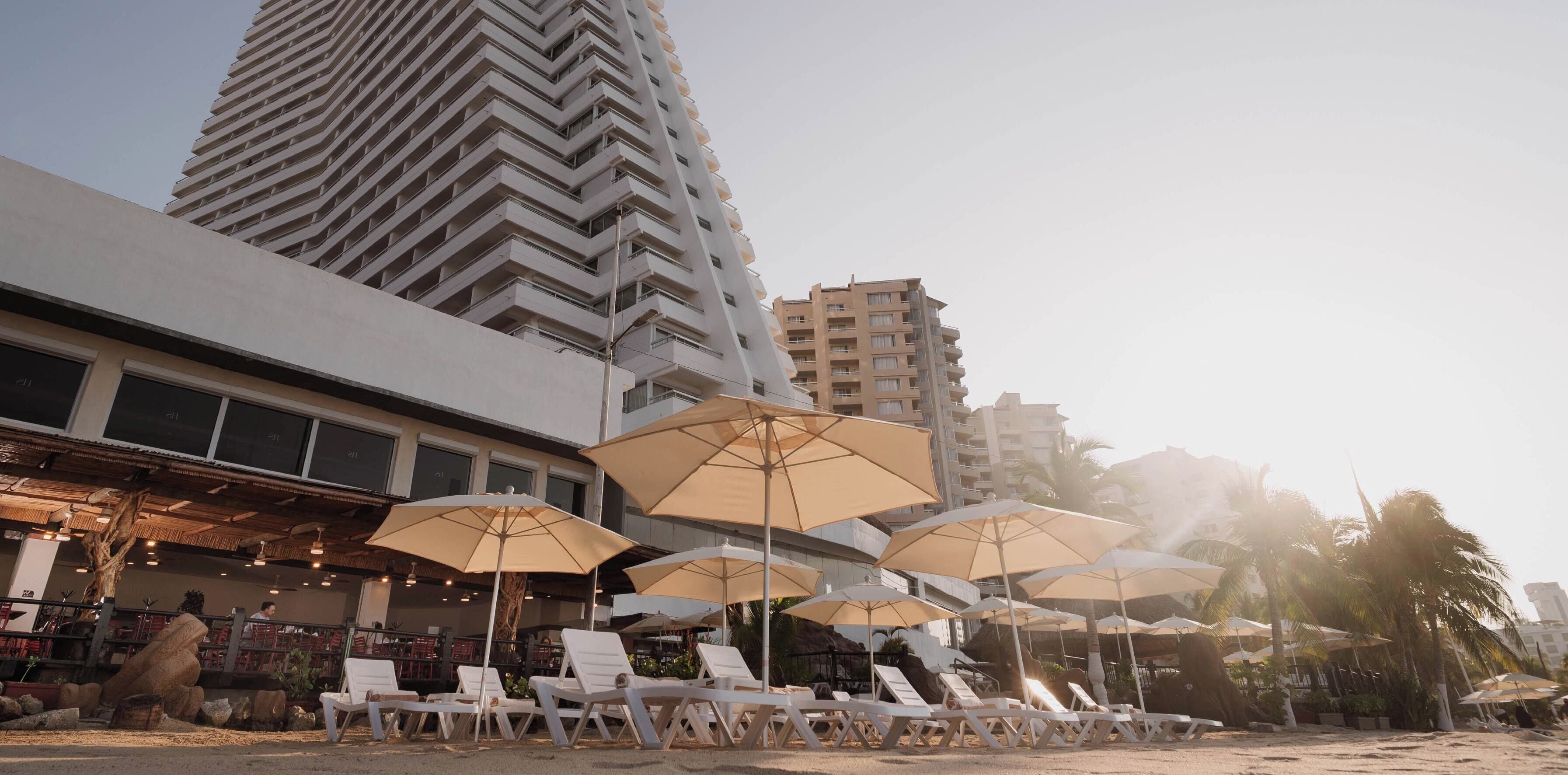 Beach nearby, beach umbrellas