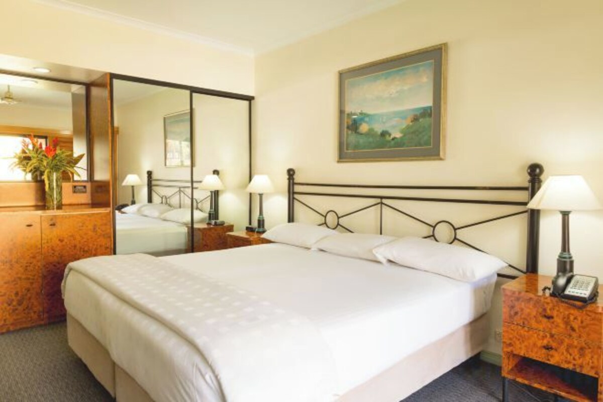 In-room safe, desk, iron/ironing board, cribs (free)