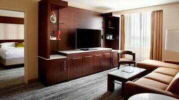 Premium bedding, down comforters, pillowtop beds, in-room safe