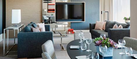 Premium bedding, pillow-top beds, in-room safe, desk