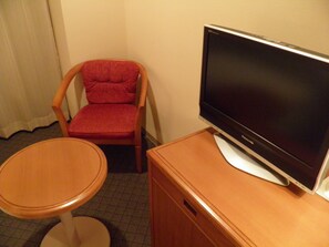 Down comforters, minibar, desk, blackout drapes