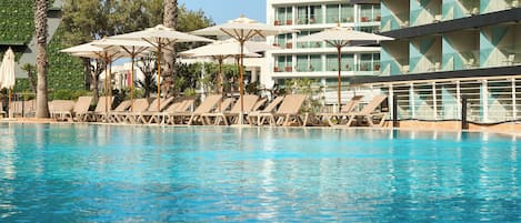 Indoor pool, seasonal outdoor pool, cabanas (surcharge), pool umbrellas