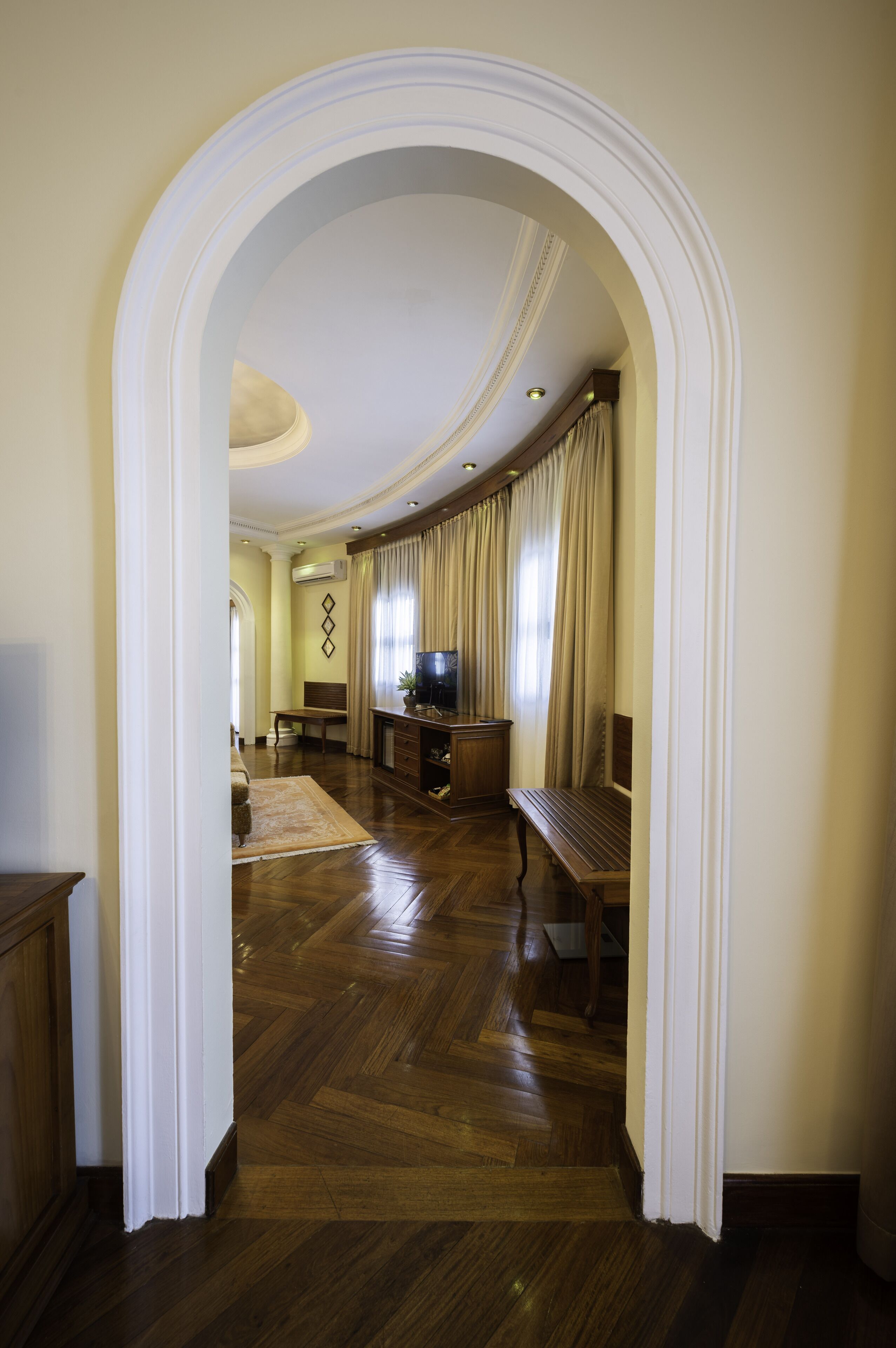 century majestic suite | living area | 42-inch tv with satellite channels