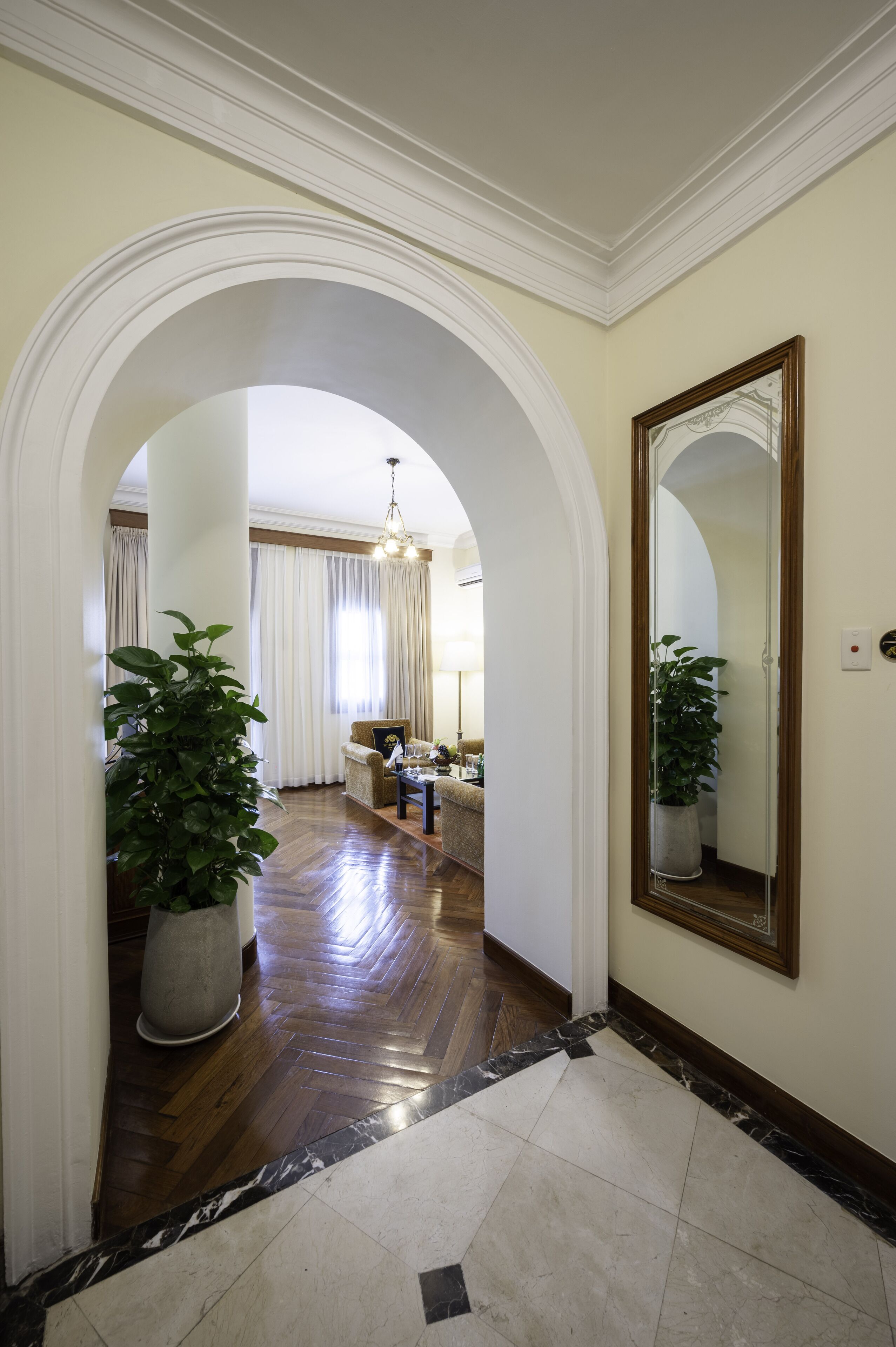 century majestic suite | living area | 42-inch tv with satellite channels