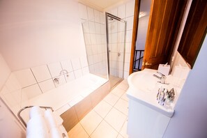 Eco-friendly toiletries, hair dryer, towels