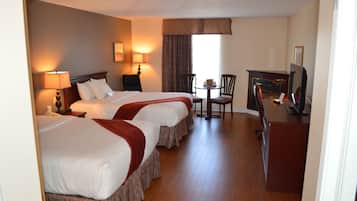 Standard Room, 2 Queen Beds, Non Smoking | In-room safe, desk, iron/ironing board, free cribs/infant beds