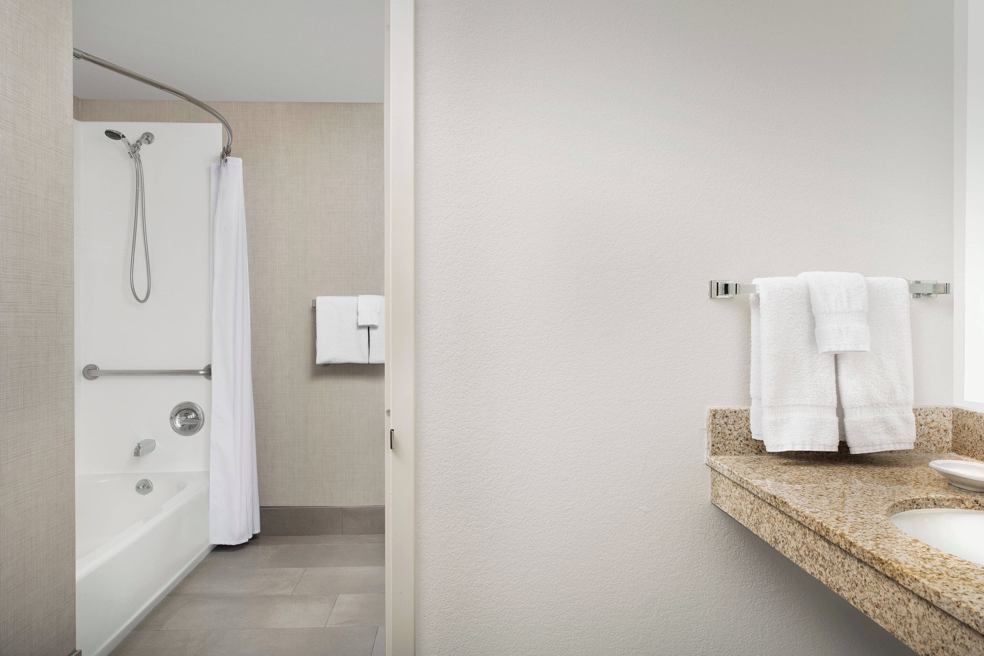 free toiletries, hair dryer, towels