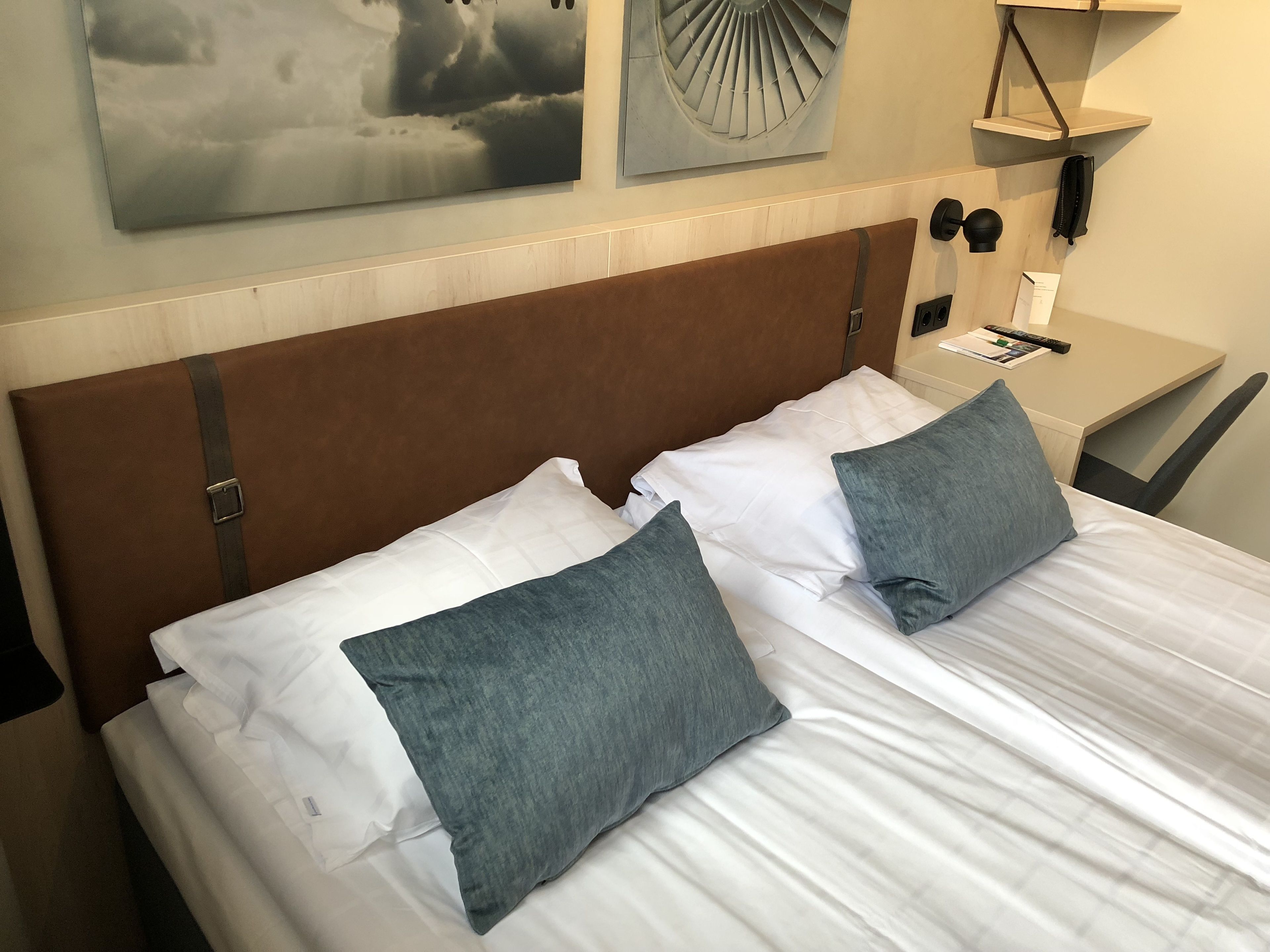 double room | hypo-allergenic bedding, desk, laptop workspace, blackout curtains